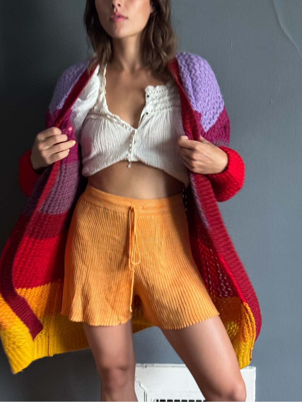 Cozy Colorblock Farm Rio sweater - Picture 1 of 6